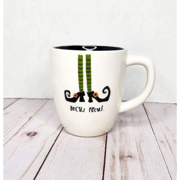 Rae Dunn Artisan Collection Ceramic Mug Hocus Pocus by Magenta White Black - Picture 1 of 6